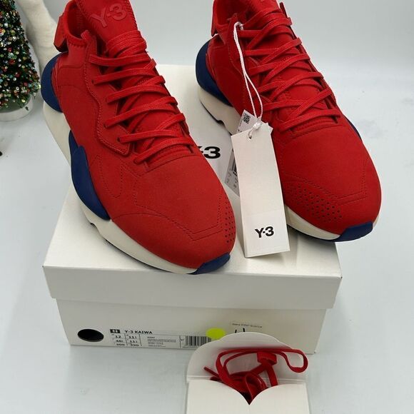 Men’s Y3 Kaiwa red white and blue sneakers size 12 US - Picture 4 of 9